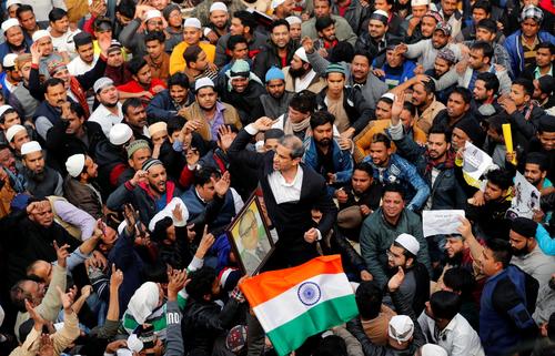 Demonstrators in Delhi, India, protested against the new citizenship law. Credit Danish Siddiqui/Reuters